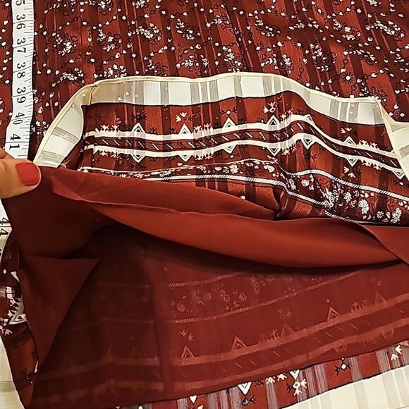 NWOT! & other stories Paris Atelier heart print midi/maxi dress in oxblood 4 - Picture 9 of 13